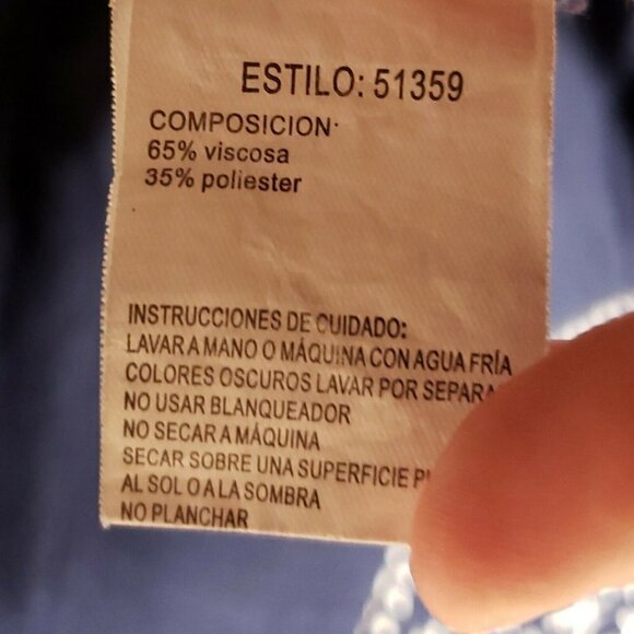 Lineas  Boho Gauzy Navy 3/4 Sleeve Tunic Small - Picture 7 of 7